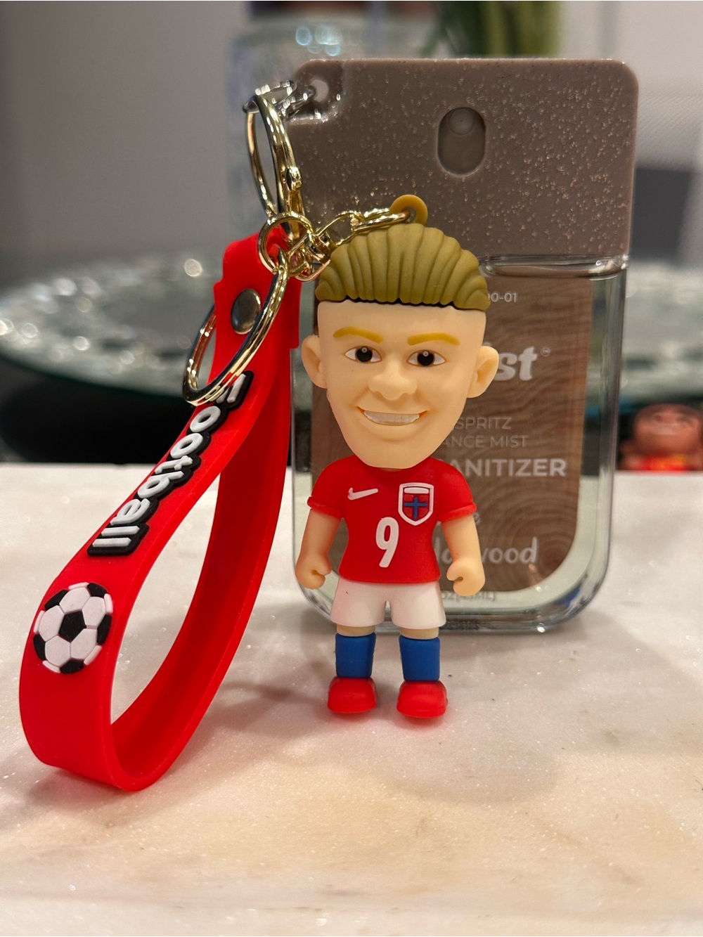 ⚽️ Erling Haaland Norway Soccer Keychain Hand Sanitizer World Cup Fan Gift